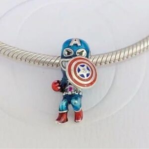 Pandora Marvel Captain America silver charm S925